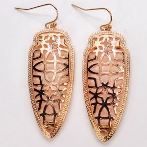Rose Gold Filigree Chunky Earrings | Rose Gold Earrings